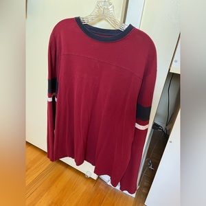 Original Arizona Long Sleeve Shirt - Dark Red, Navy Blue & White stripe